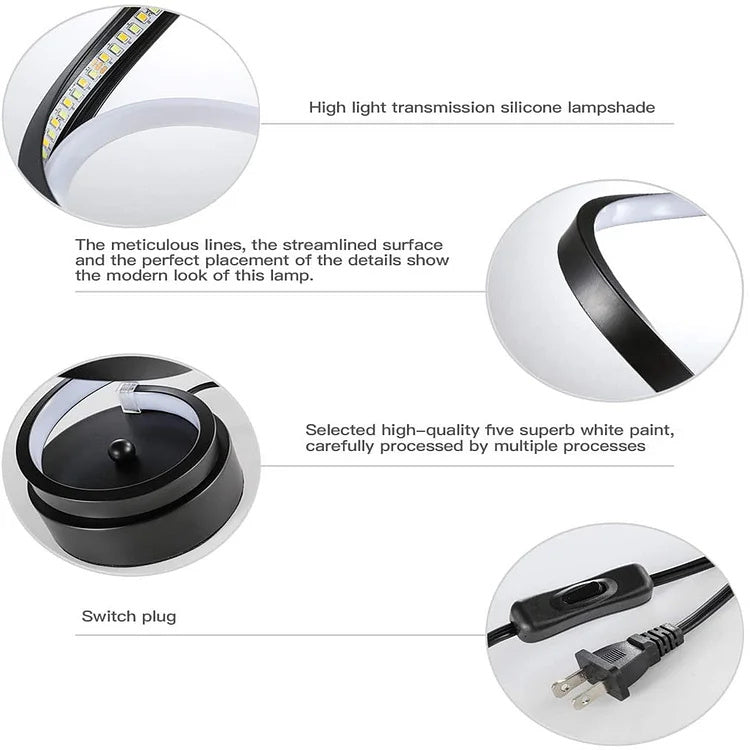 Modern Screw Button Control Bedside LED Desk Lamp, Bedroom Living Room Office Bedside Lamp
