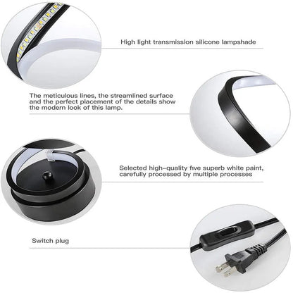 Modern Screw Button Control Bedside LED Desk Lamp, Bedroom Living Room Office Bedside Lamp